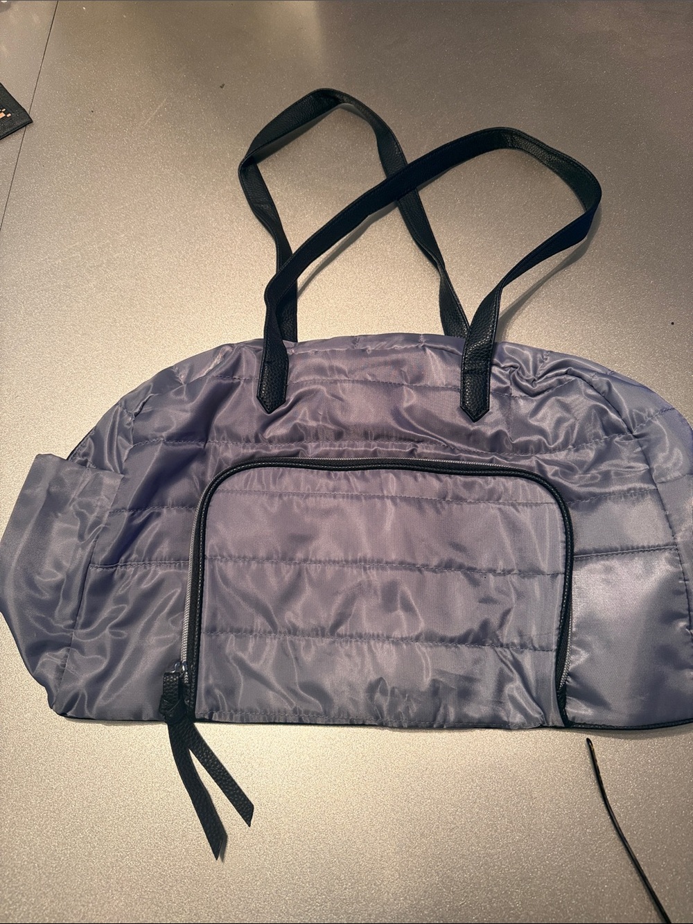 Women's Quilted Nylon Tote Bag in Slate Gray